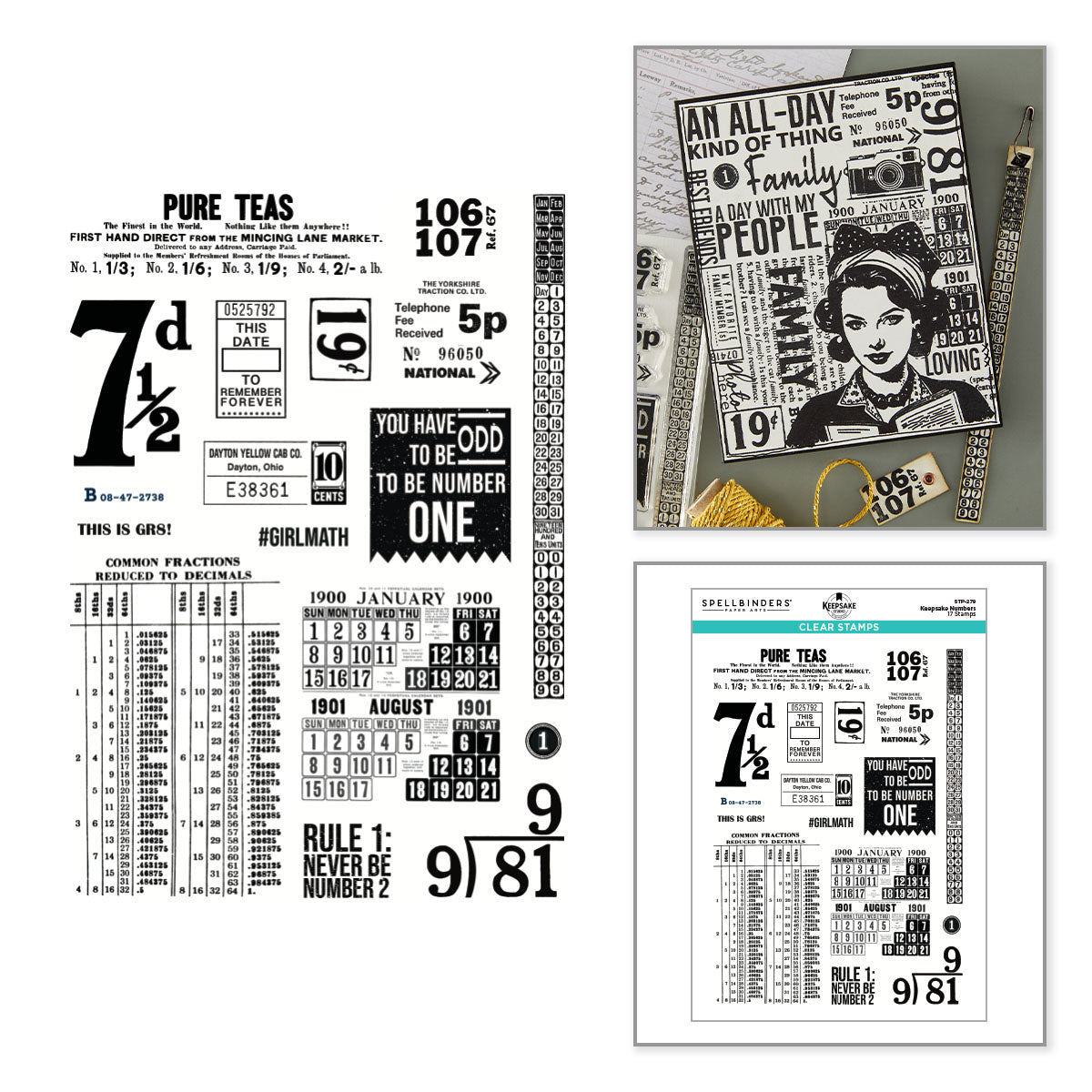 ***Pre-Order*** Spellbinders - Keepsake Numbers Clear Stamp Set by Esther Glas
