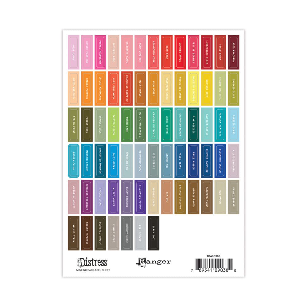 Tim Holtz - Distress - Mini Ink Pad Label Sheets - White