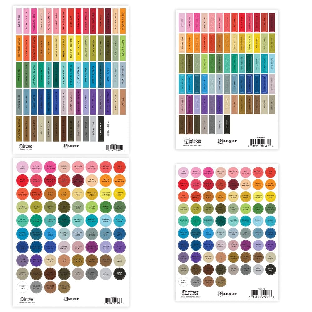 Tim Holtz - Distress - Label Assortment Sheets - Black