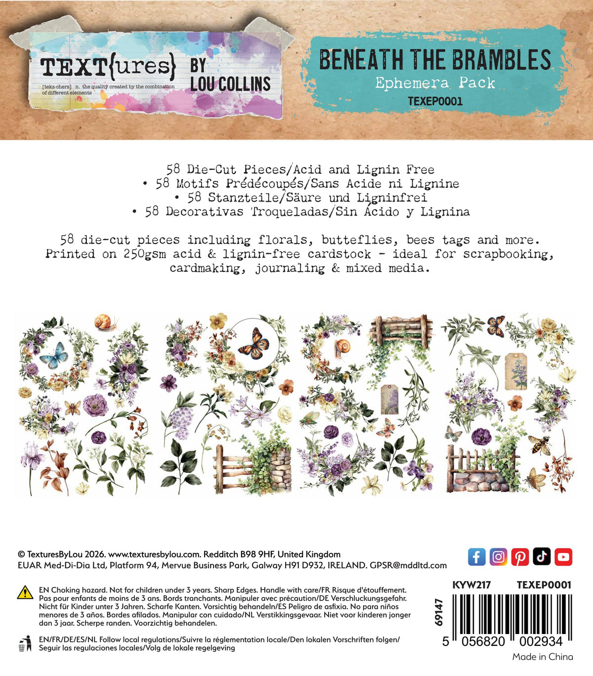Arden Creative Studio - TEXT{ures} - Beneath the Brambles - Laser Cut Sentiment Pack