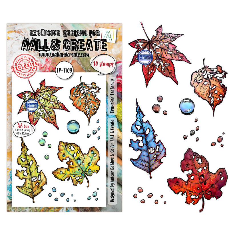 ***Pre-Order*** AALL And Create - A6 Stamp - Crunched Leafdrop - #1109