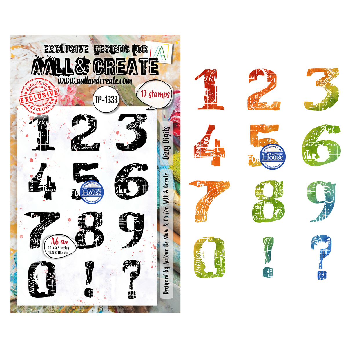 ***Pre-Order*** AALL And Create - A6 Stamp - Dizzy Digits - #1333