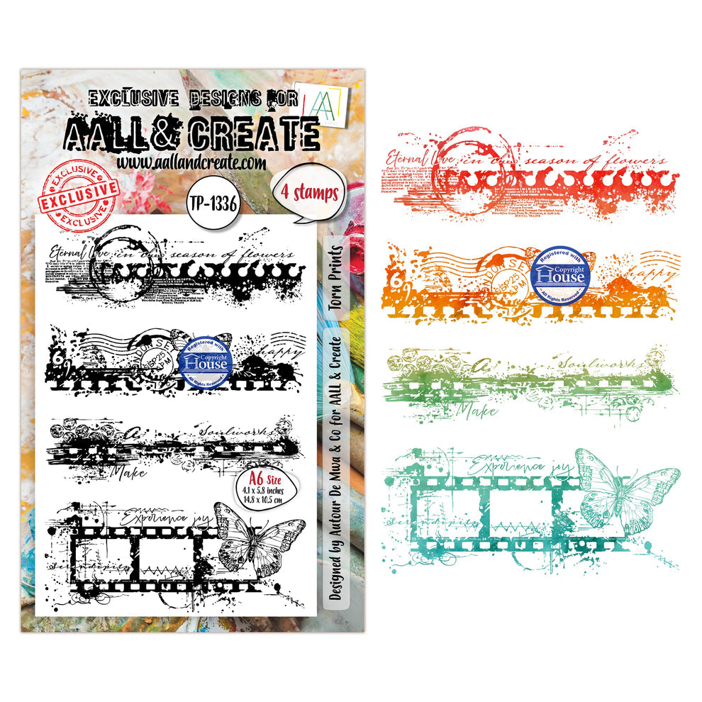 AALL And Create - A6 Stamp - Torn Prints -#1336