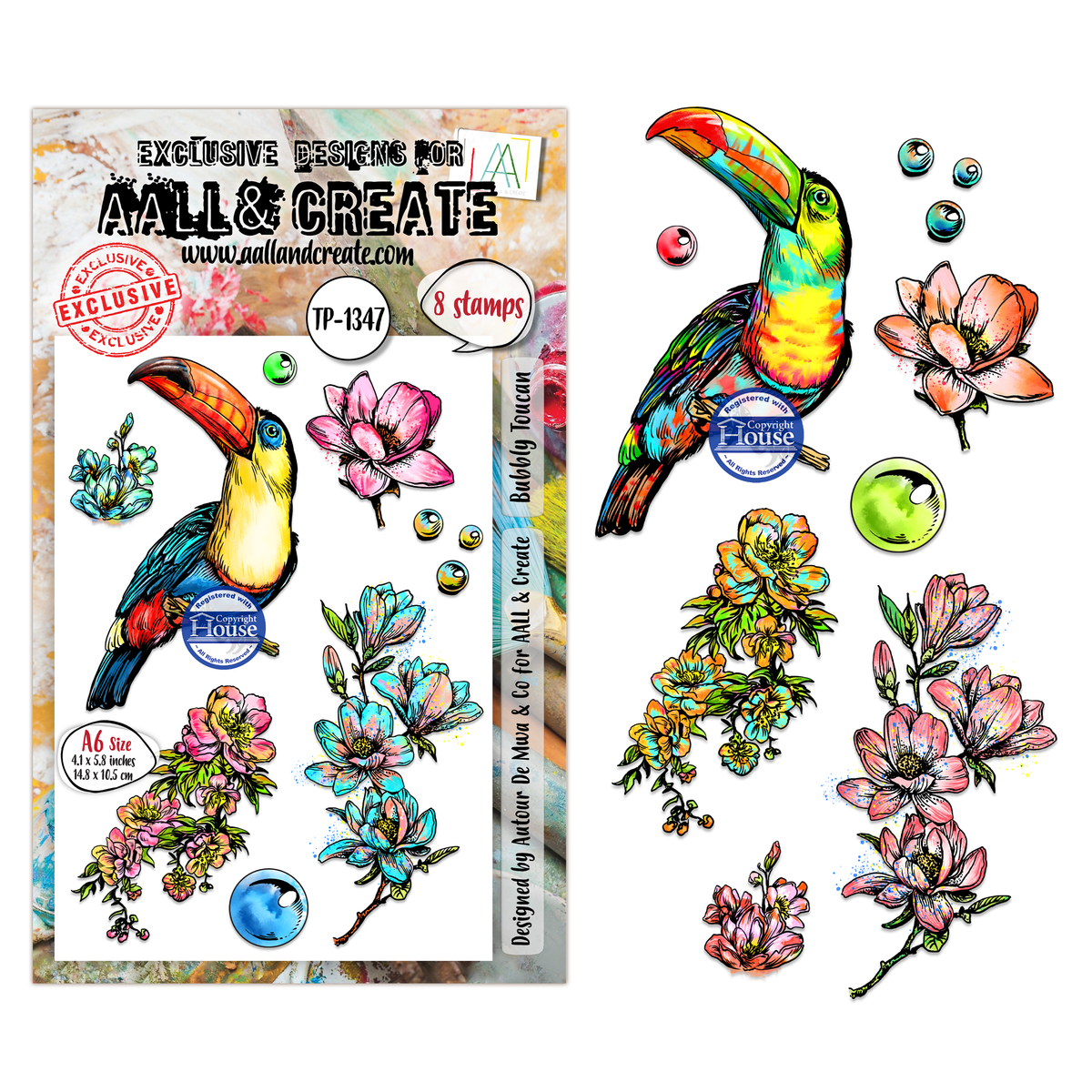 ***Pre-Order*** AALL And Create - A6 Stamp - Bubbly Toucan - #1347