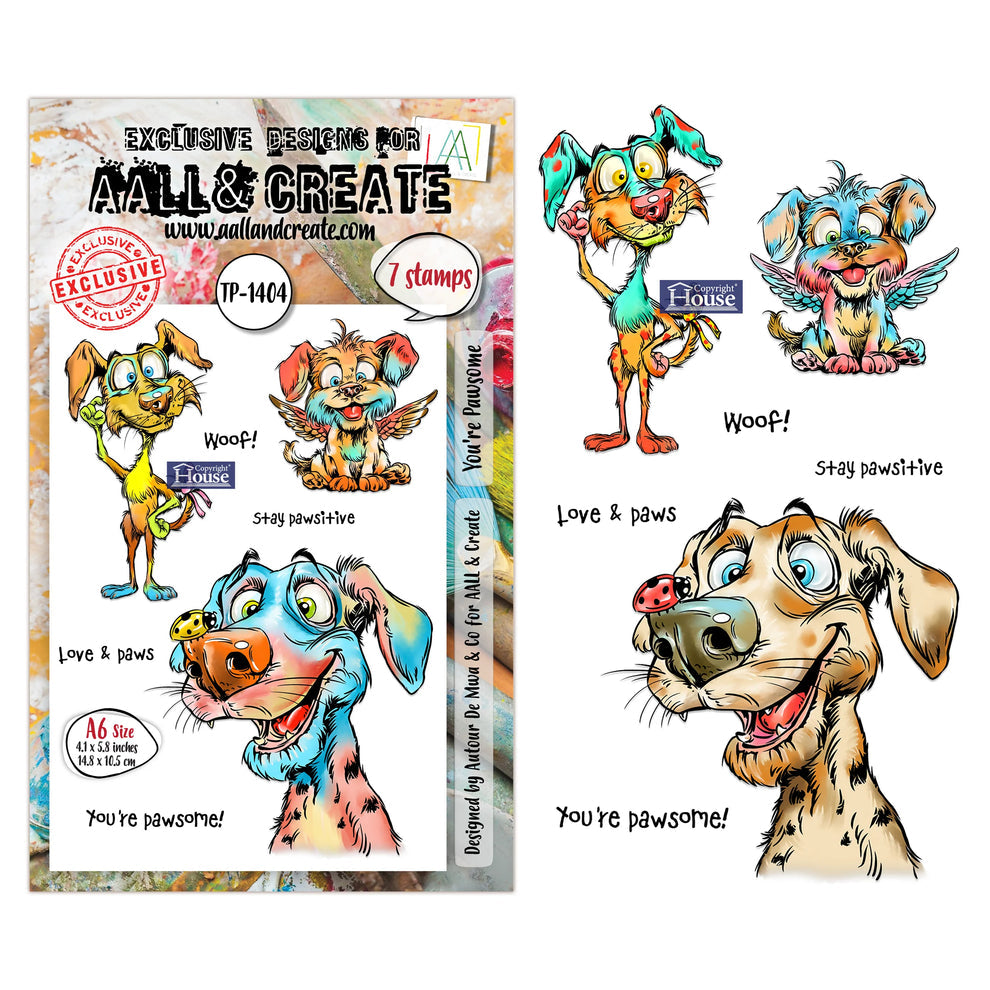 AALL & Create - A6 Clear Stamp Set - You're Pawsome - #1404