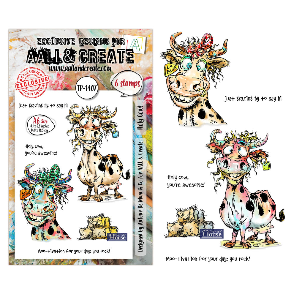 AALL & Create - A6 Clear Stamp Set - Holy Cow! - #1407