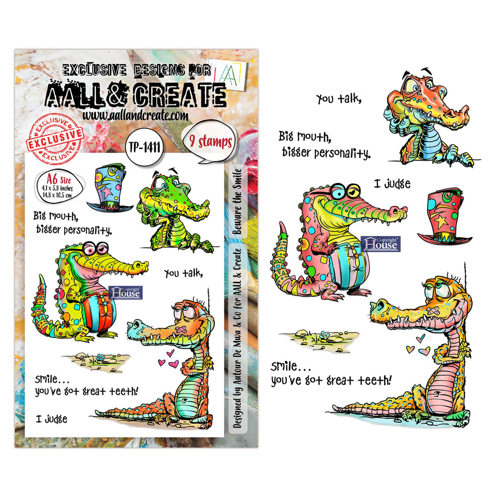 AALL & Create - A6 Clear Stamp Set - Beware the Smile - #1411