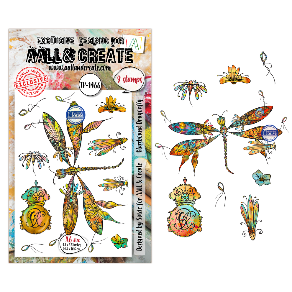***Pre-Order*** AALL And Create - A6 Stamp -  Glassbound Dragonfly - #1466
