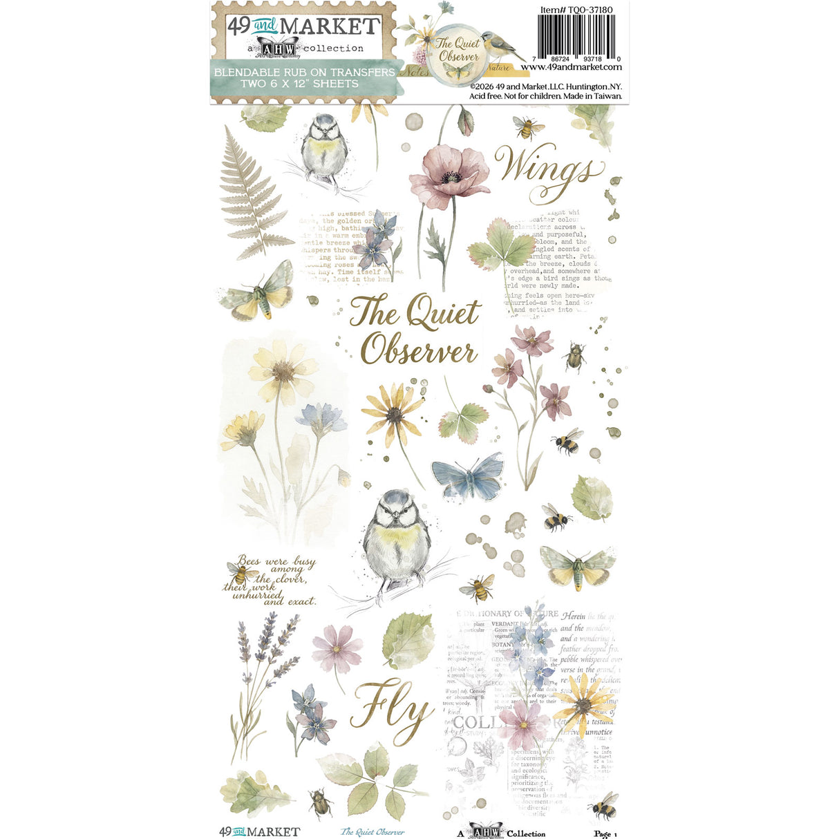 ***Pre-Order*** 49 And Market - The Quiet Observer - Blendable Rub-On Transfer