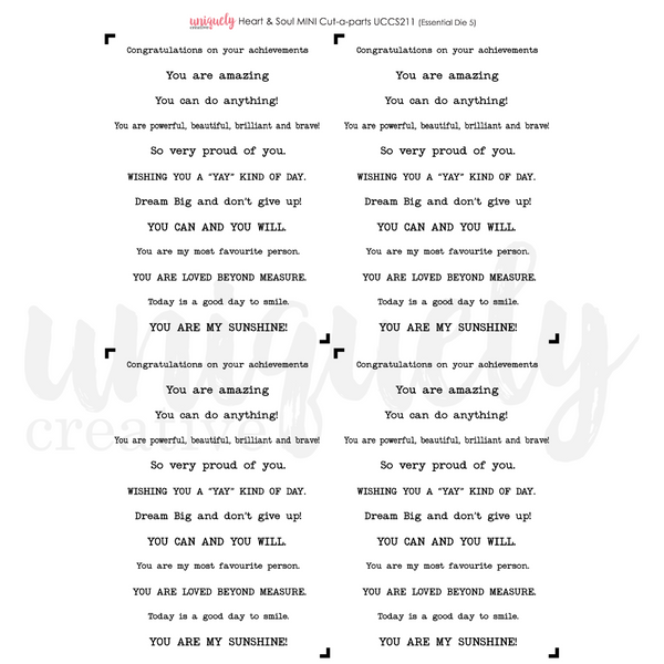 Uniquely Creative - Heart & Soul - Cut-a-Part Sheet Mini