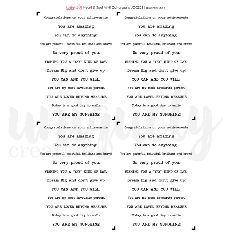 Uniquely Creative - Heart & Soul - Cut-a-Part Sheet Mini