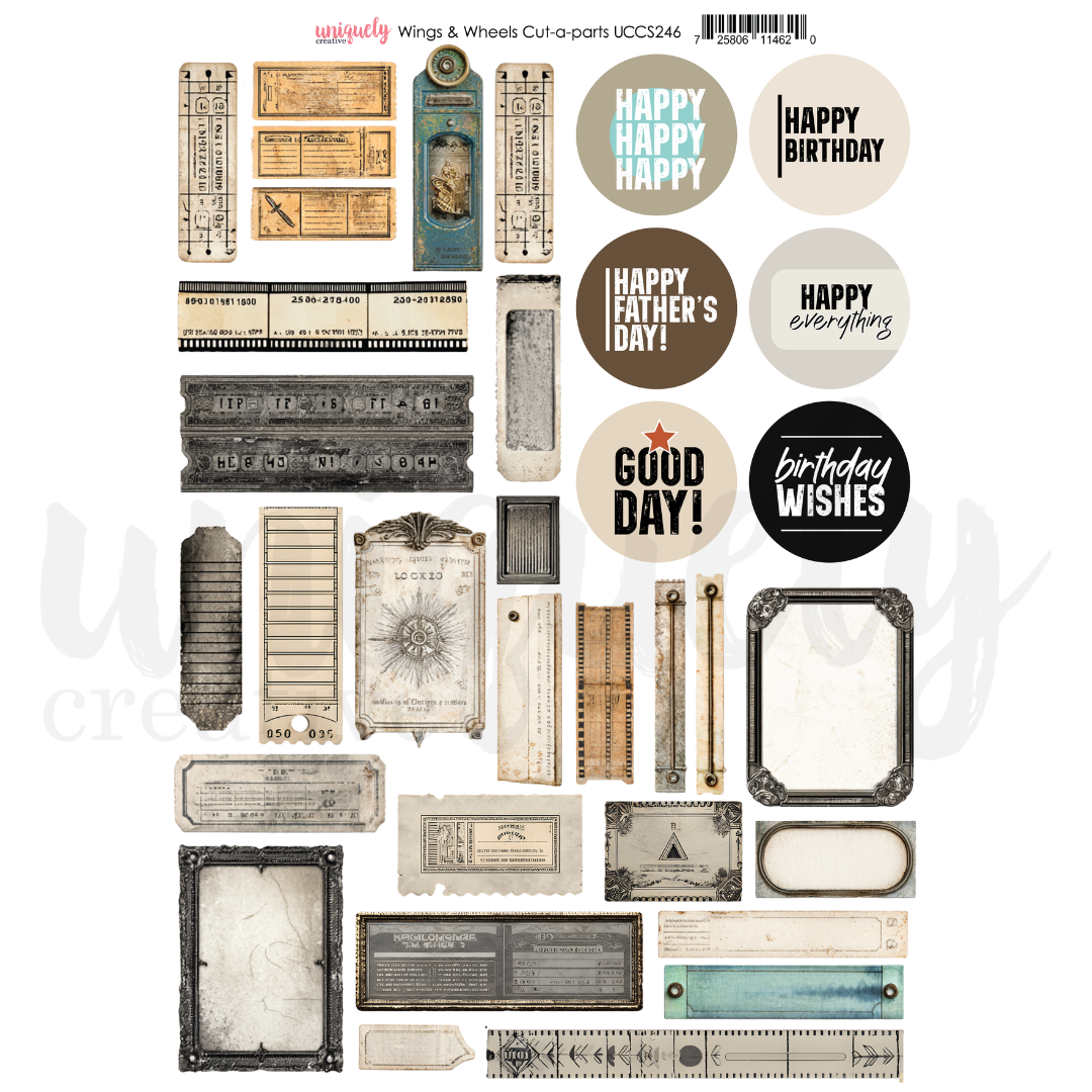 Uniquely Creative - Wings & Wheels Cut-a-Part Sheet