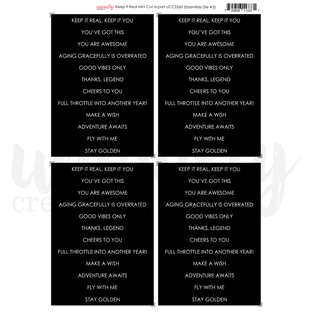 Uniquely Creative - Keep It Real Cut-a-Part Sheet Mini