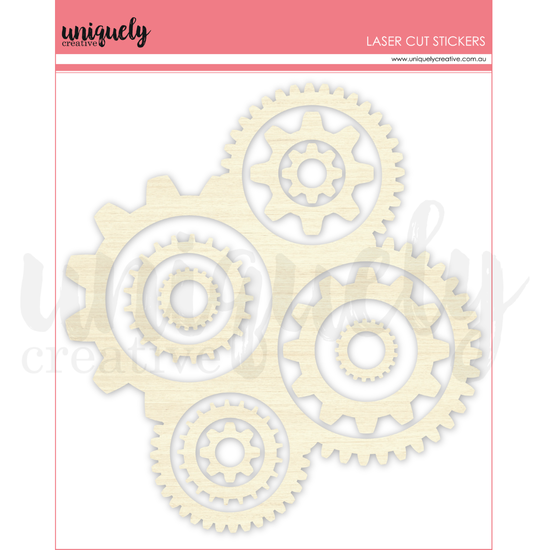 Uniquely Creative - Wooden Cogs Stickers