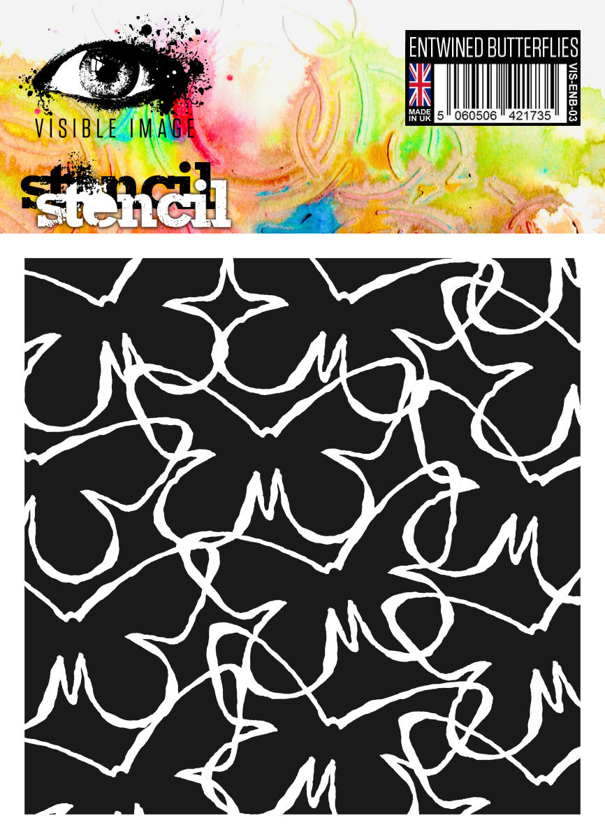 Visible Image - Stencil 6x6 - Entwined Butterflies