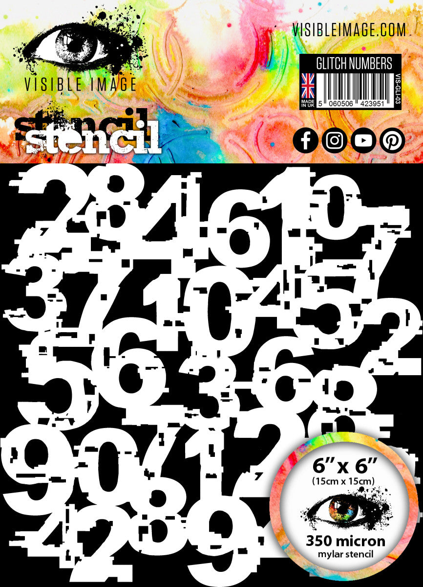 Visible Image - Stencil 6x6 - Glitch Numbers
