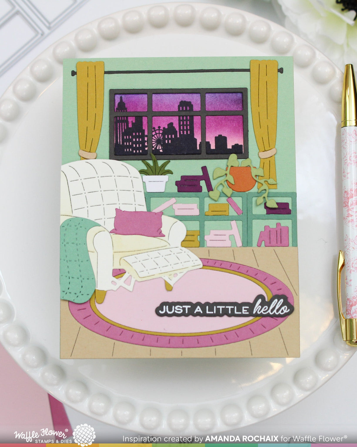 ***Pre-Order*** Waffle Flower - Postage Collage City Sunset Stamp Set