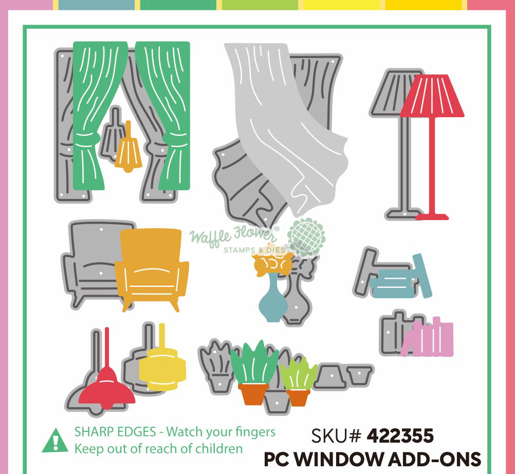 ***Pre-Order*** Waffle Flower - Postage Collage Window Add-ons Die