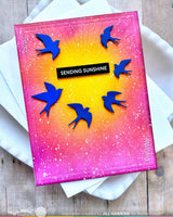 ***Pre-Order*** Waffle Flower - Postage Collage Swallow Silhouettes Die