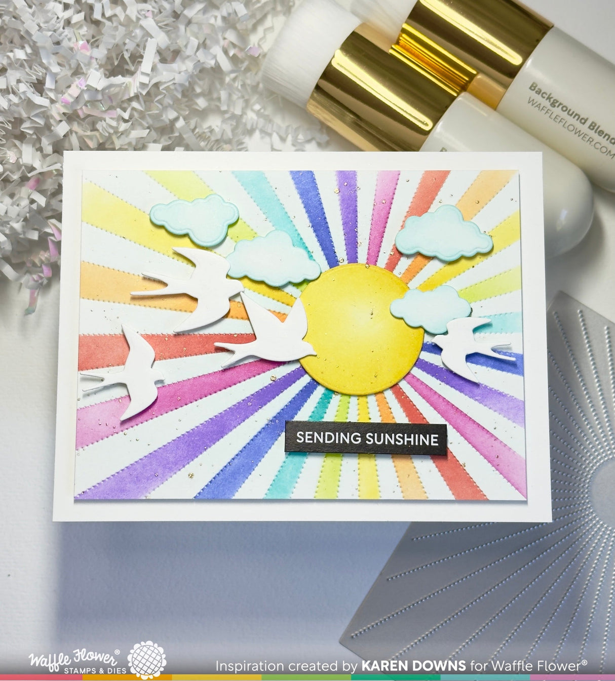 ***Pre-Order*** Waffle Flower - Sunburst Stencil for A2 A6 A7