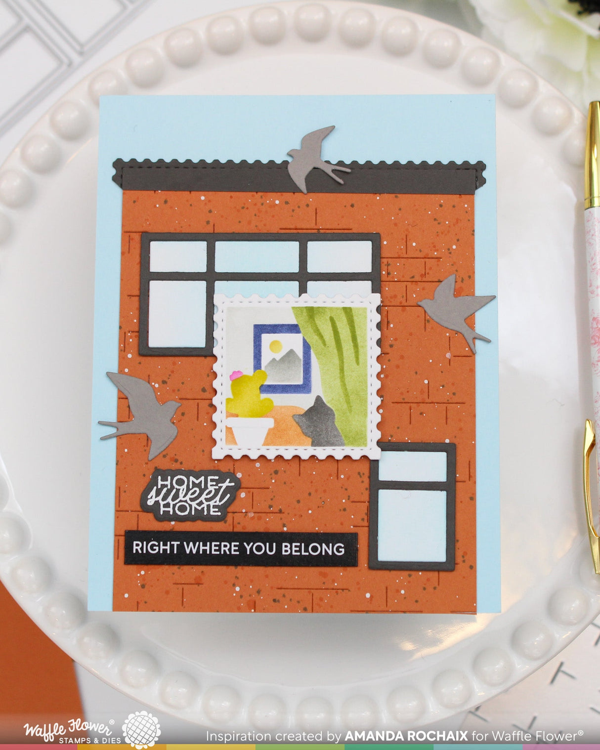 ***Pre-Order*** Waffle Flower - Square Postage Home Stencil