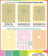 ***Pre-Order*** Waffle Flower - Sunburst Stencil for A2 A6 A7