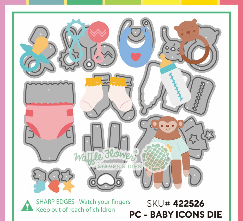 ***Pre-Order*** Waffle Flower - Postage Collage Baby Icons Die