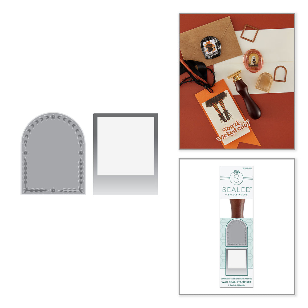 ***Pre-Order*** Spellbinders - 3D Photo & Floral Arch Frames 3D Wax Seal Stamps + Handle