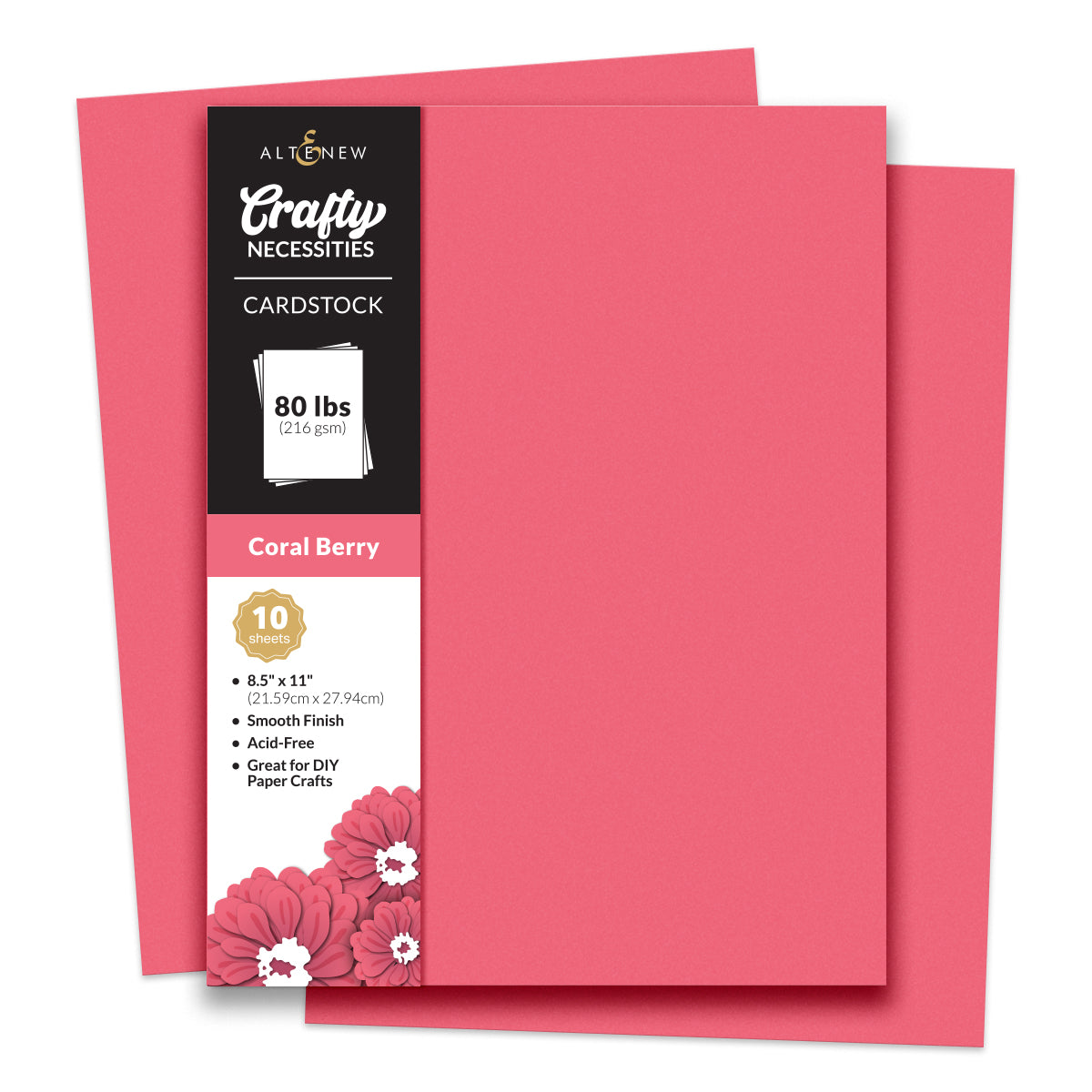 Altenew - Crafty Necessities - Coral Berry Cardstock (10 sheets/set)