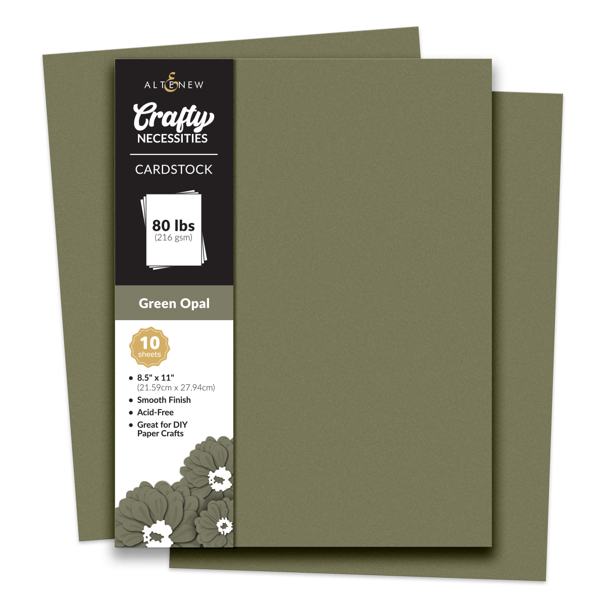 Altenew - Crafty Necessities - Green Opal Cardstock (10 sheets/set)