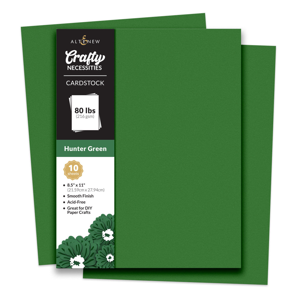 Altenew - Crafty Necessities - Hunter Green Cardstock (10 sheets/set)