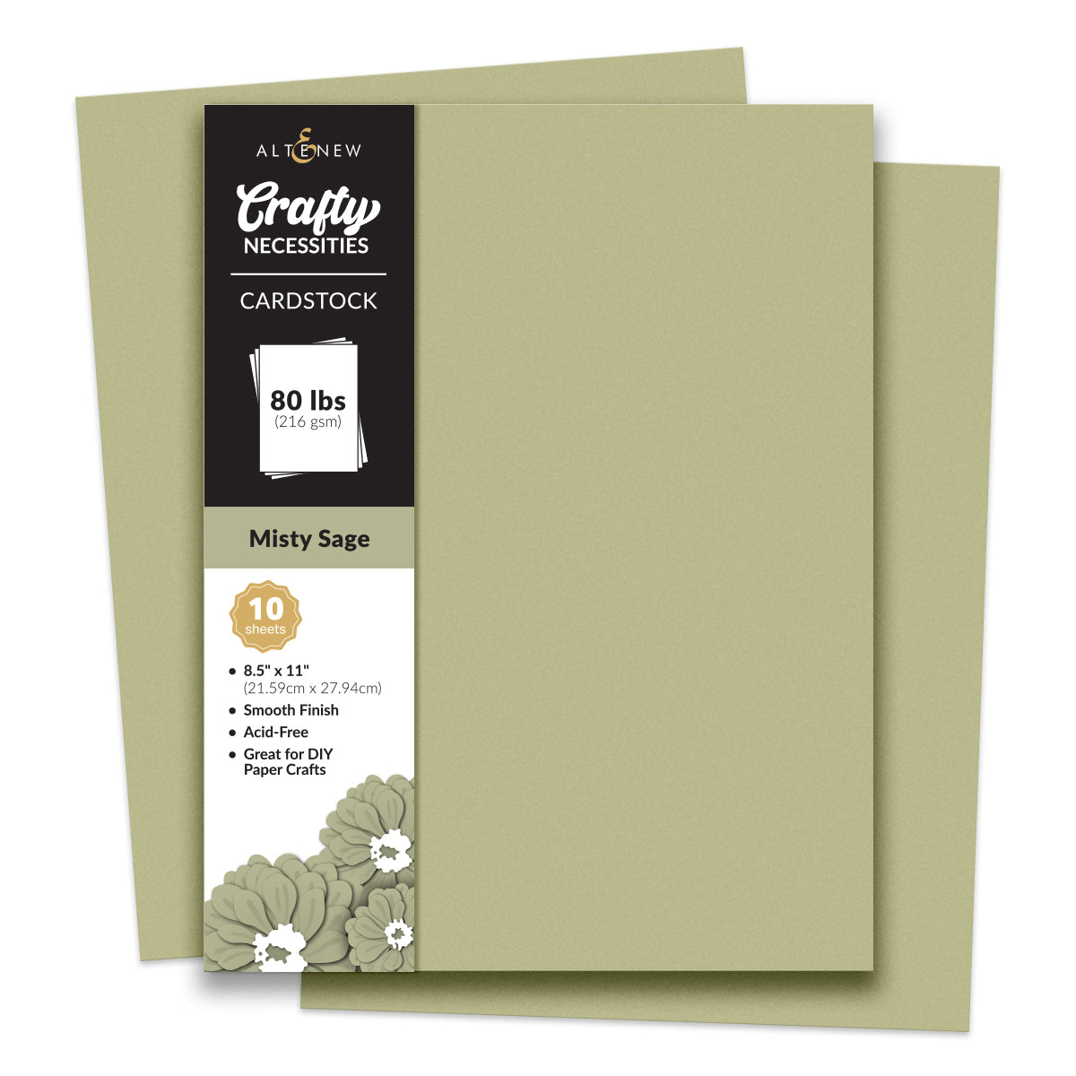 Altenew - Crafty Necessities - Misty Sage Cardstock (10 sheets/set)