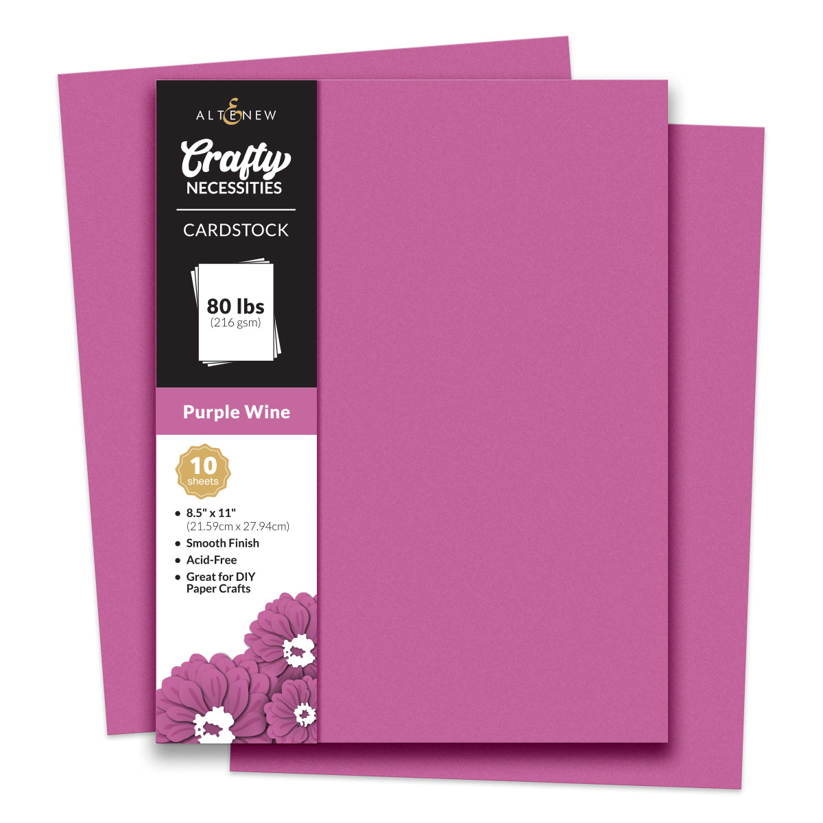 Altenew - Crafty Necessities - Purple Wine Cardstock (10 sheets/set)