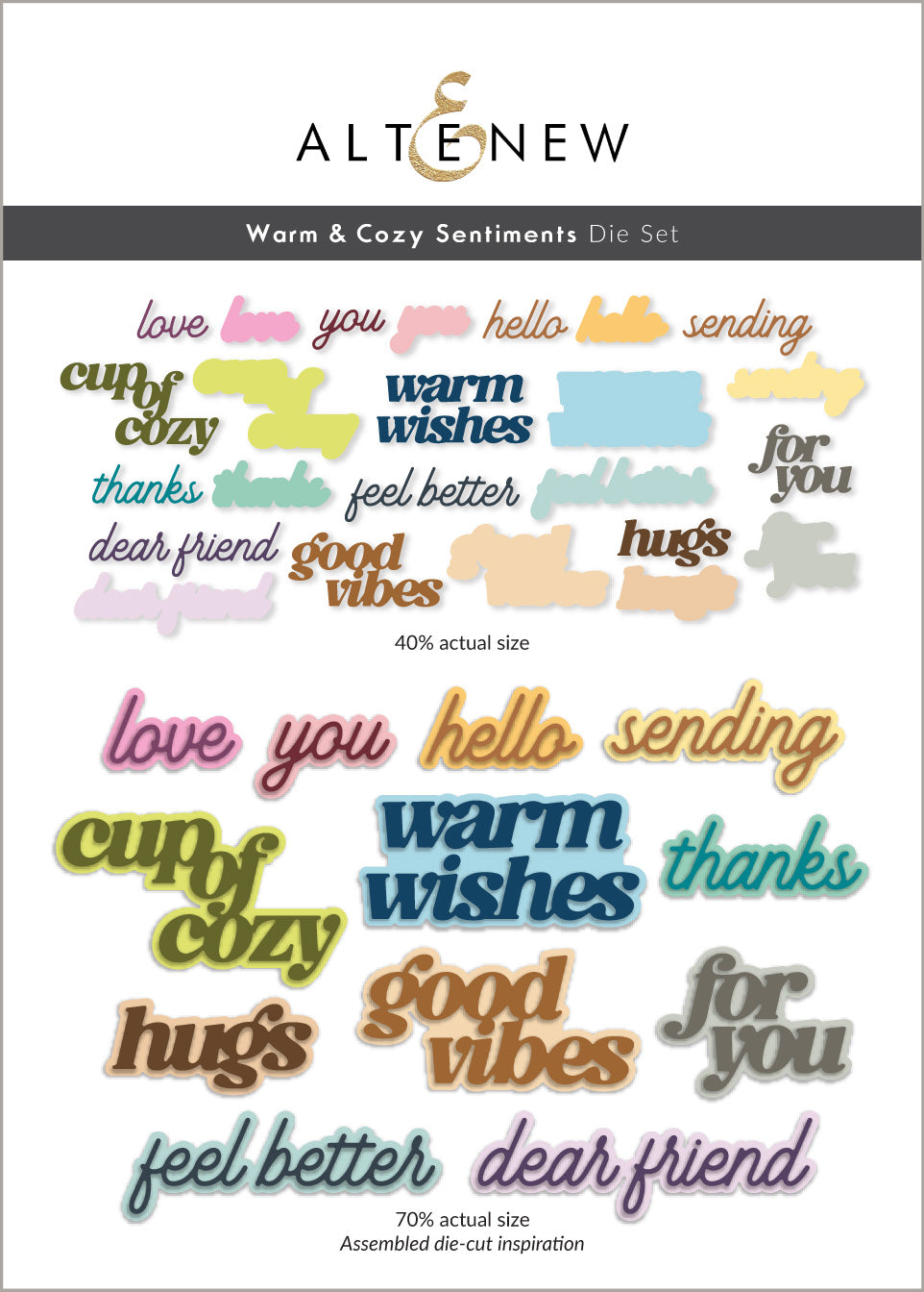 ***Pre-Order*** Altenew - Warm & Cozy Sentiments Die Set