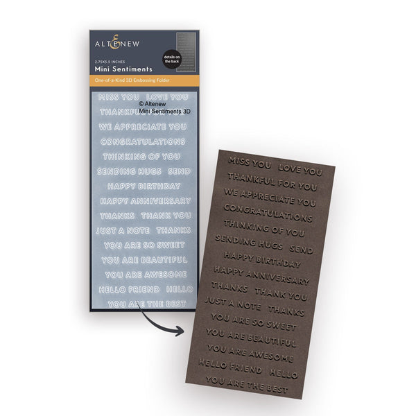 ***Pre-Order*** Altenew - Mini Sentiments 3D Embossing folder