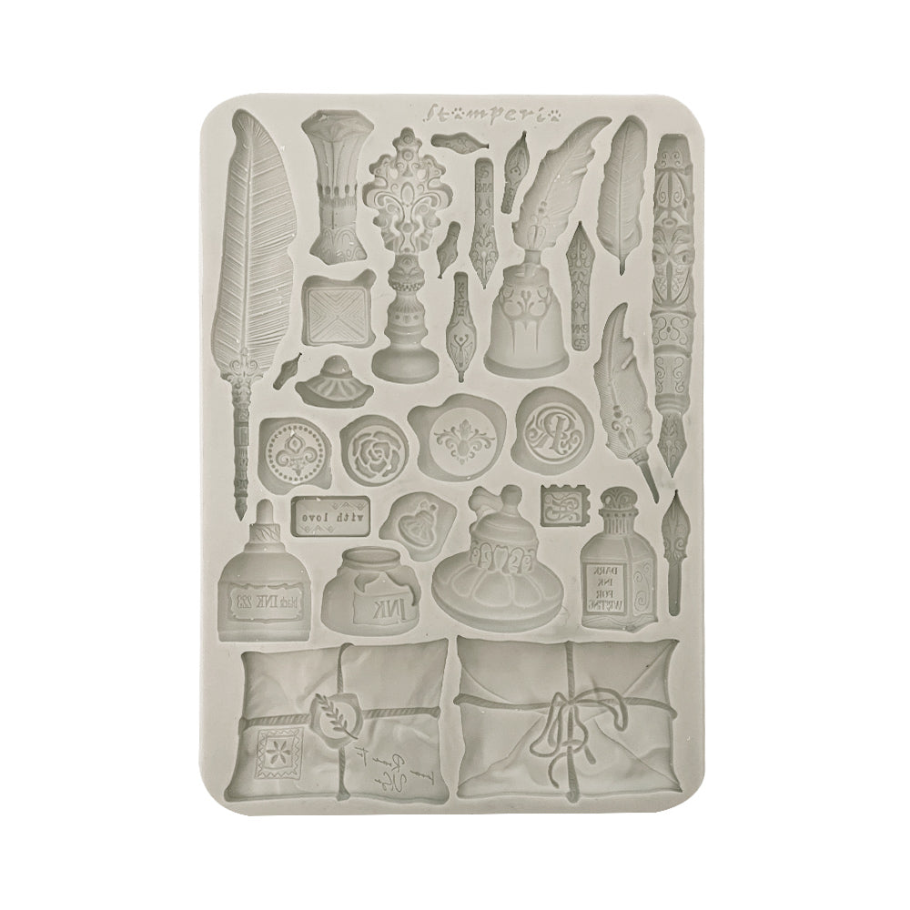 ***Pre-Order*** Stamperia - Silicon Mould Designs A5 For Art And Craft - Flowers And Poems Callygraphy