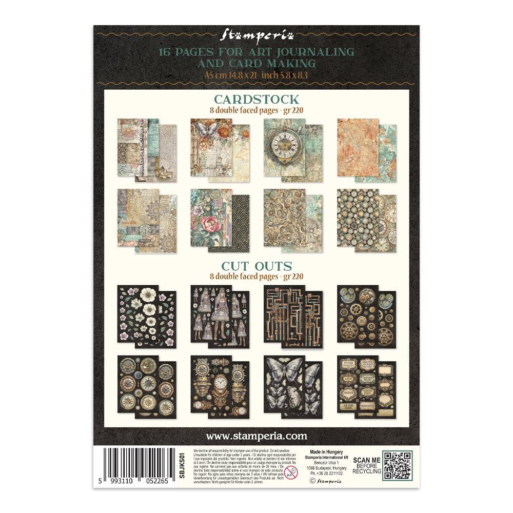 Stamperia - Printed Art Junk Journal Focus Points for Art and Craft A5 - Gardens of Time