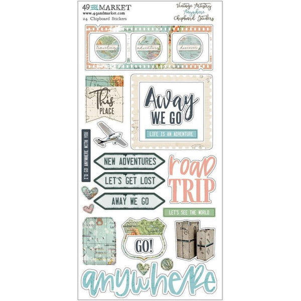 49 And Market - Vintage Artistry Anywhere - Chipboard Stickers