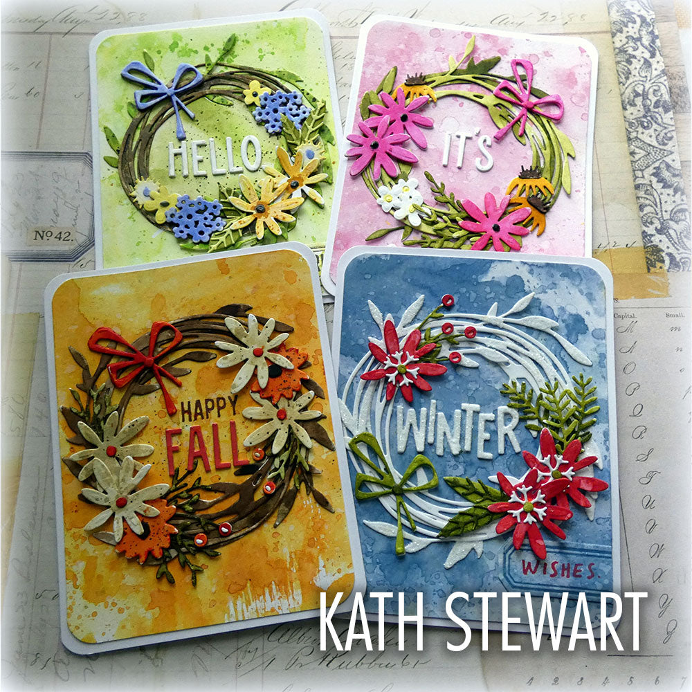 Sizzix - Thinlits Die Set 14PK Vault Funky Floral Wreath by Tim Holtz
