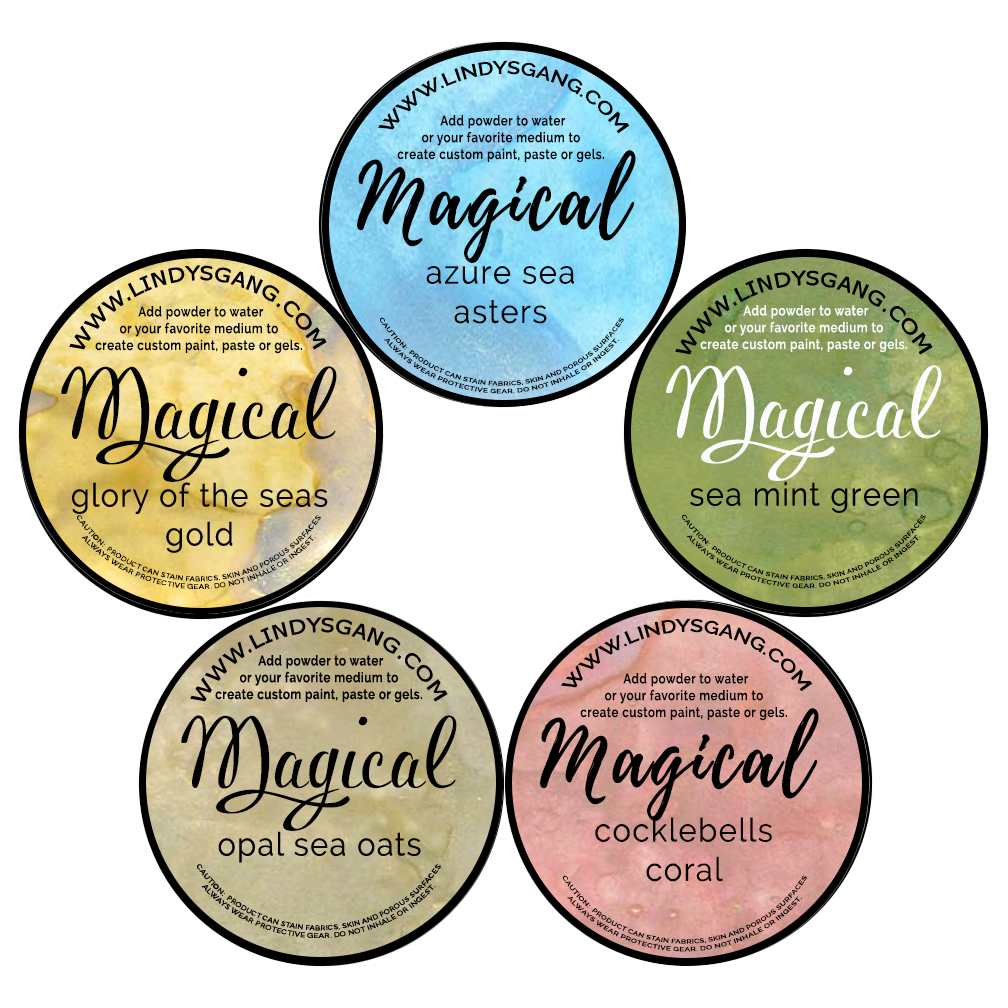 Lindy's Stamp Gang - Magicals - Shaker Set - Mermaid Seashells