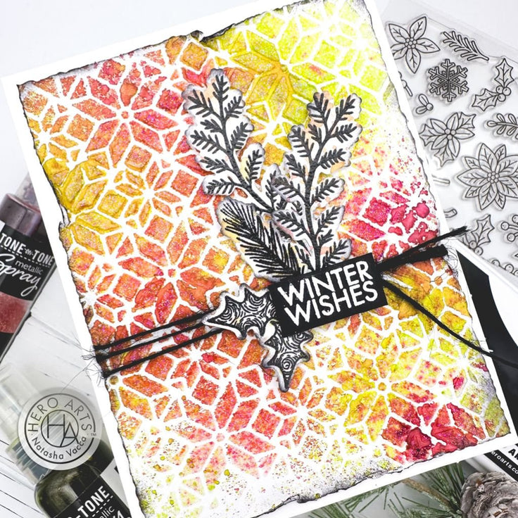 Hero Arts - Stencil - Poinsettia Stained Glass Pattern