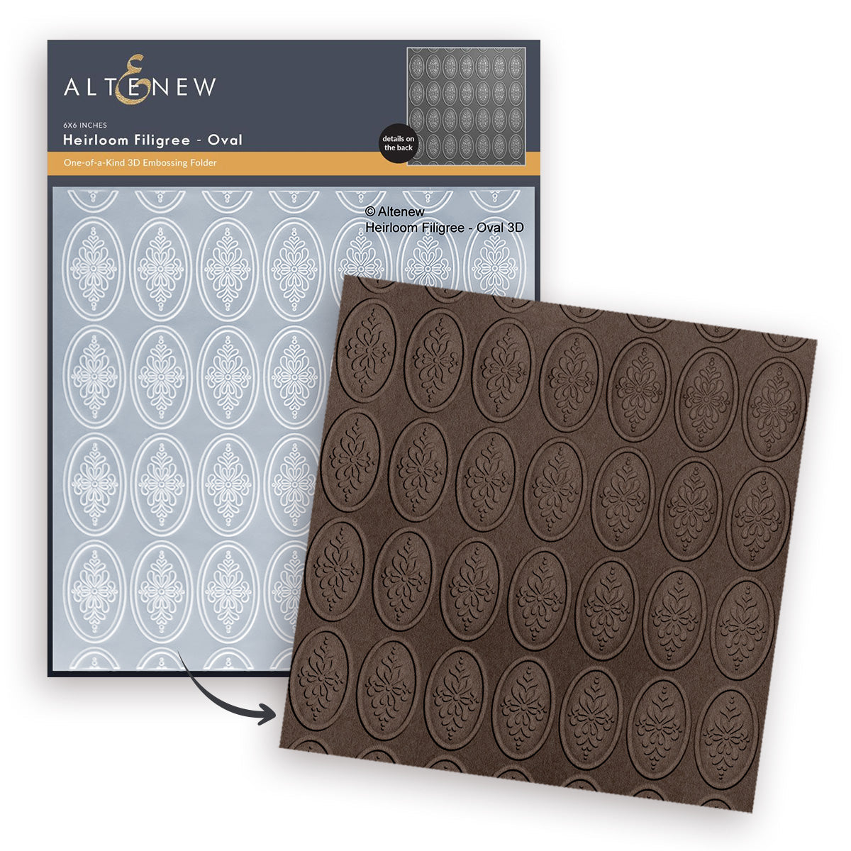***Pre-Order*** Altenew - Heirloom Filigree - Oval 3D Embossing Folder