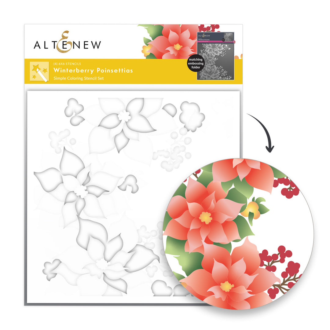 Altenew - Winterberry Poinsettias Stencil Set