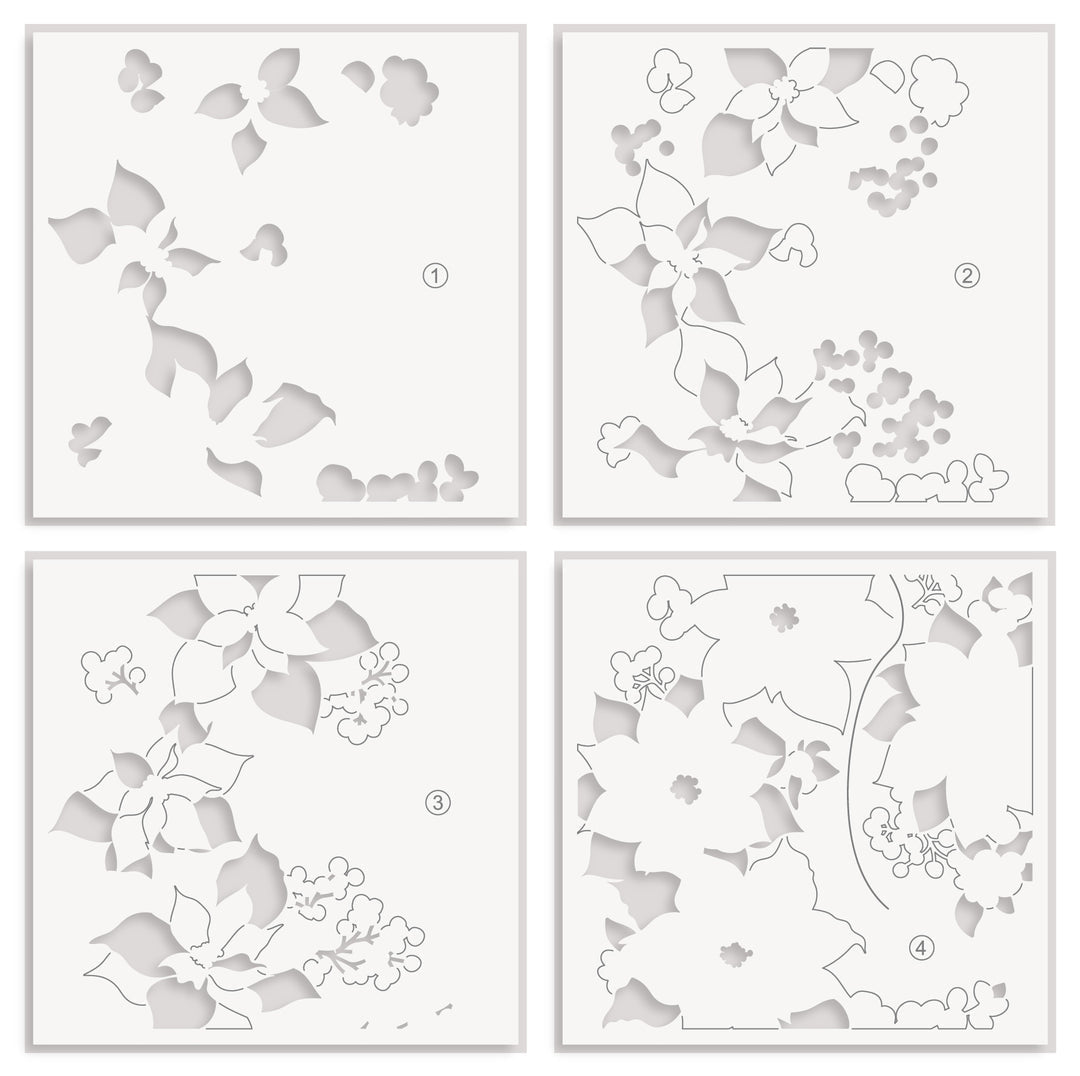 Altenew - Winterberry Poinsettias Stencil Set