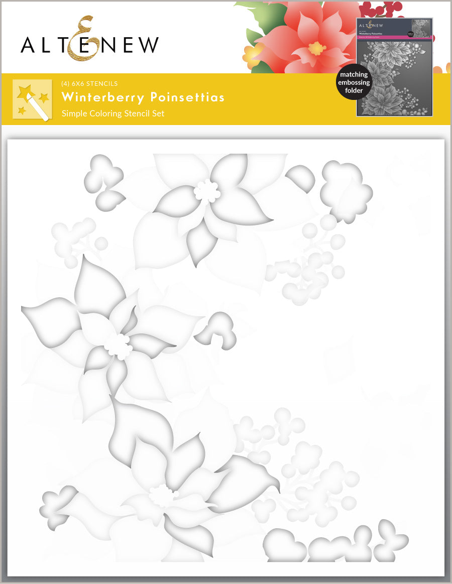 Altenew - Winterberry Poinsettias Stencil Set