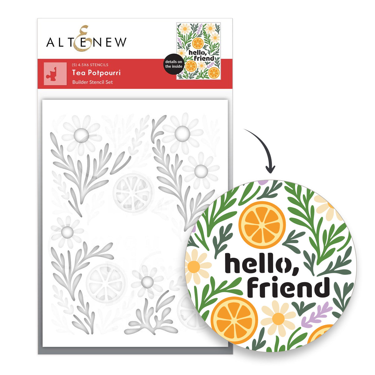 ***Pre-Order*** Altenew - Tea Potpourri Stencil Set (5 in 1)