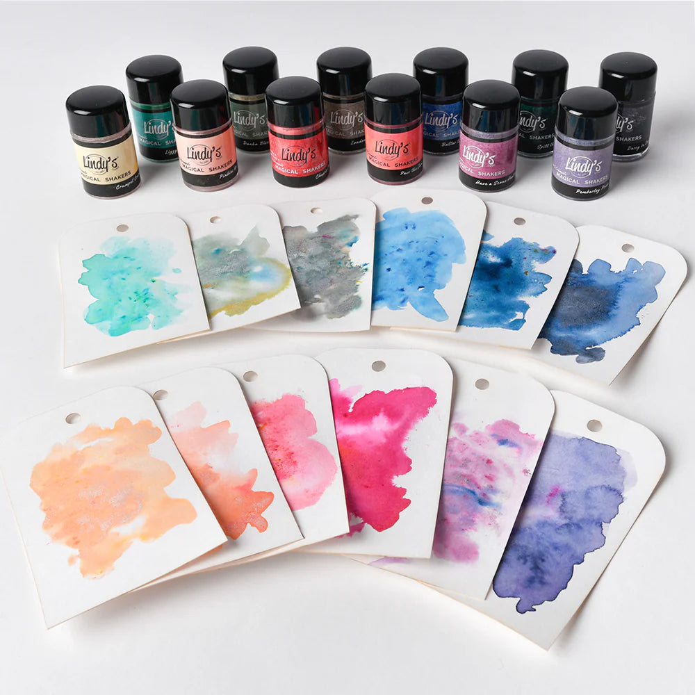 Lindy's Stamp Gang - Shimmer Magical - Shaker Set - Tea & Crumpets - Set 1