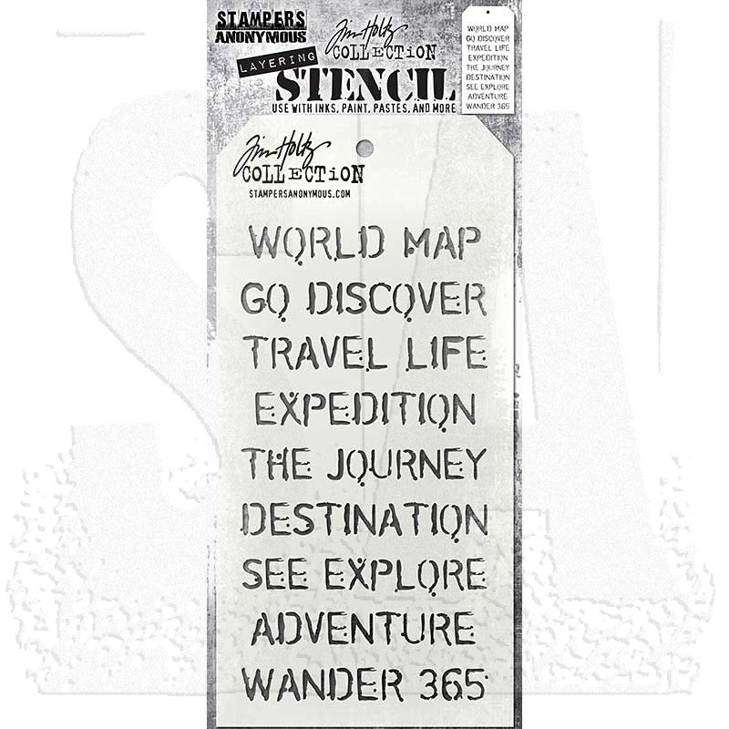 Tim Holtz - Stamper Anonymous - Layering Stencil - Traveler - THS043