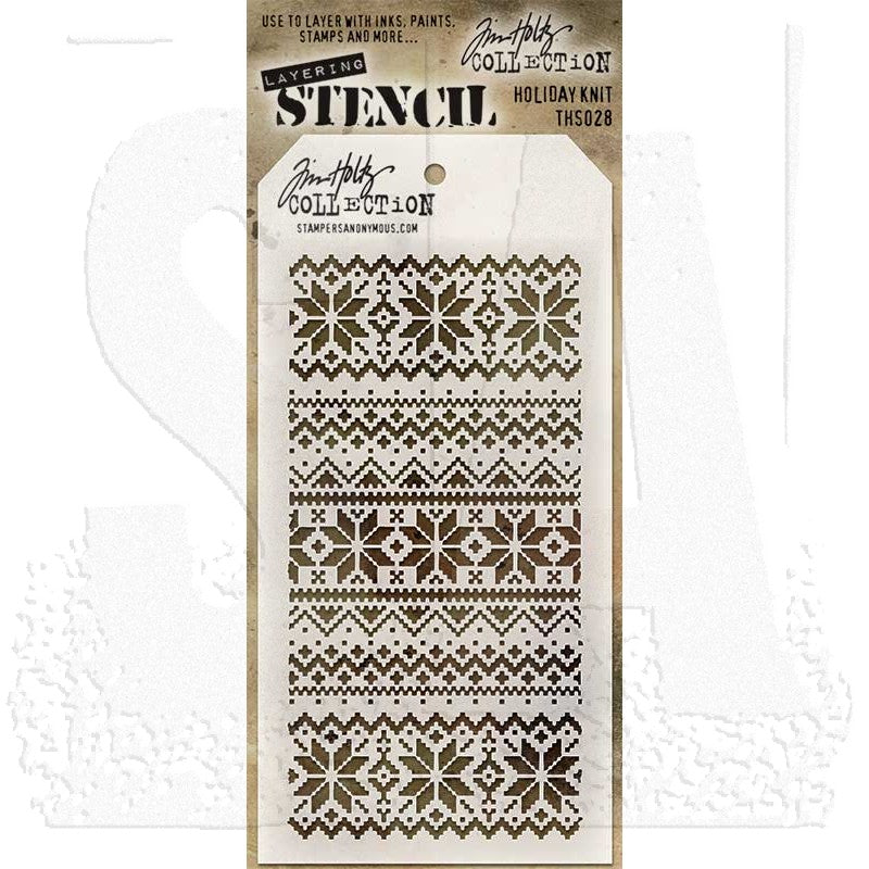 Tim Holtz - Stamper Anonymous - Layering Stencil - Holiday Knit - THS028