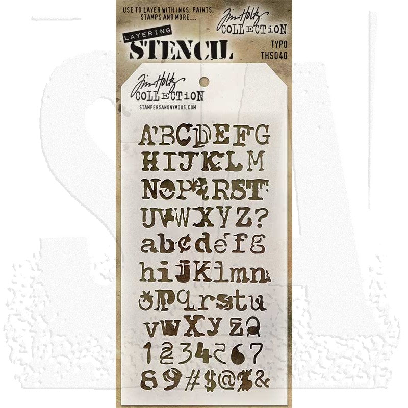 Tim Holtz - Stamper Anonymous - Layering Stencil - Typo - THS040